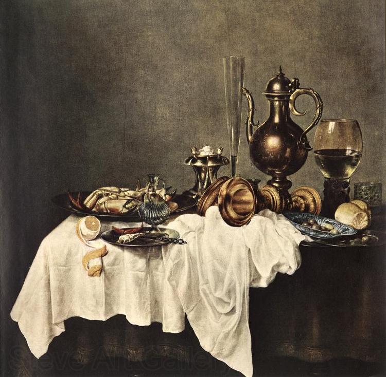 HEDA, Willem Claesz. Breakfast of Crab  sdg Spain oil painting art